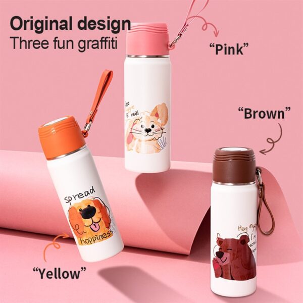 Cartoon Animals Vacuum Flask With Lid - 이미지 9