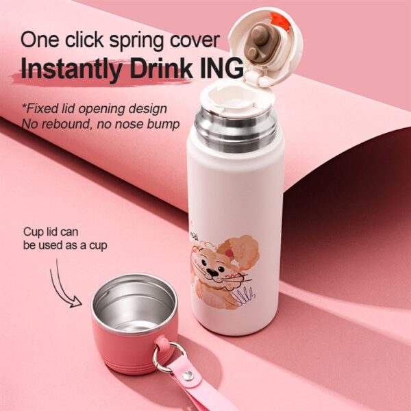 Cartoon Animals Vacuum Flask With Lid - 이미지 4