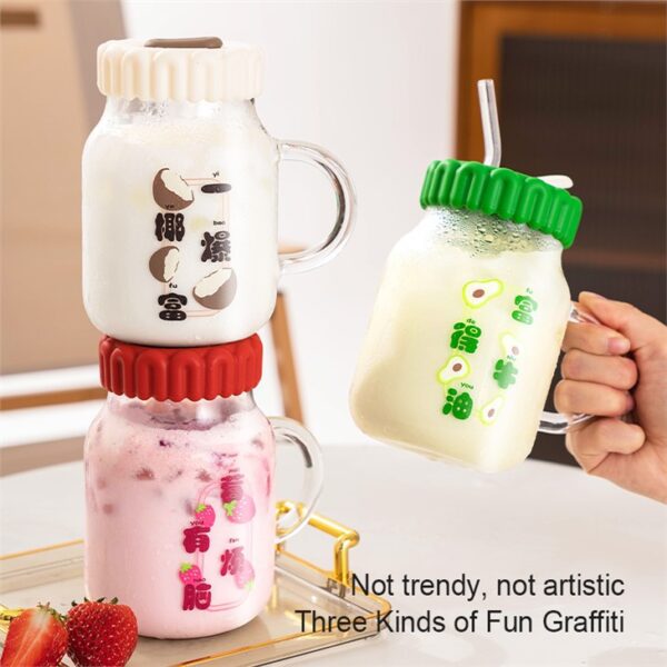 ⁦Cartoon Fruit Glass Water Bottle⁩ - الصورة ⁦8⁩