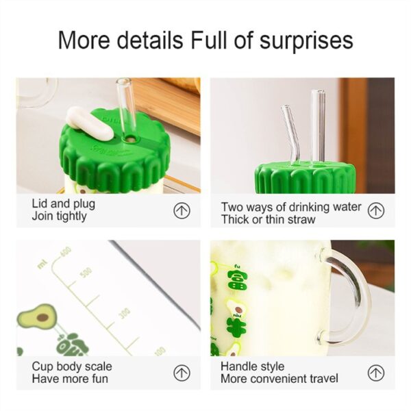 ⁦Cartoon Fruit Glass Water Bottle⁩ - الصورة ⁦2⁩