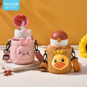 زجاجة مياه معزولة للأطفال مع حزام