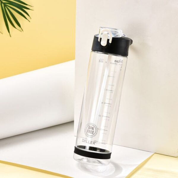 Clear Plastic Water Bottle with Straw — изображение 4