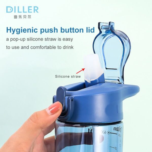 Clear Plastic Water Bottle with Straw — изображение 5