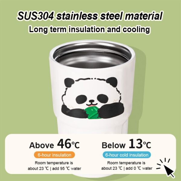 Cute Panda Coffee Mug With Lid - 画像 (3)