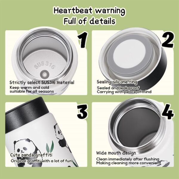 Cute Panda Small Thermo Bottle - รูปภาพ 2