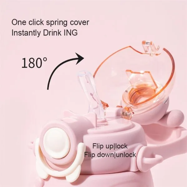 Cute Rabbit Kids Plastic Water Bottle - 이미지 3