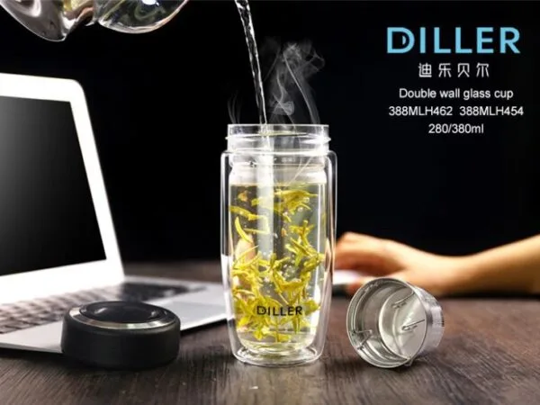 Double Wall Glass Mug With Lid - 이미지 6