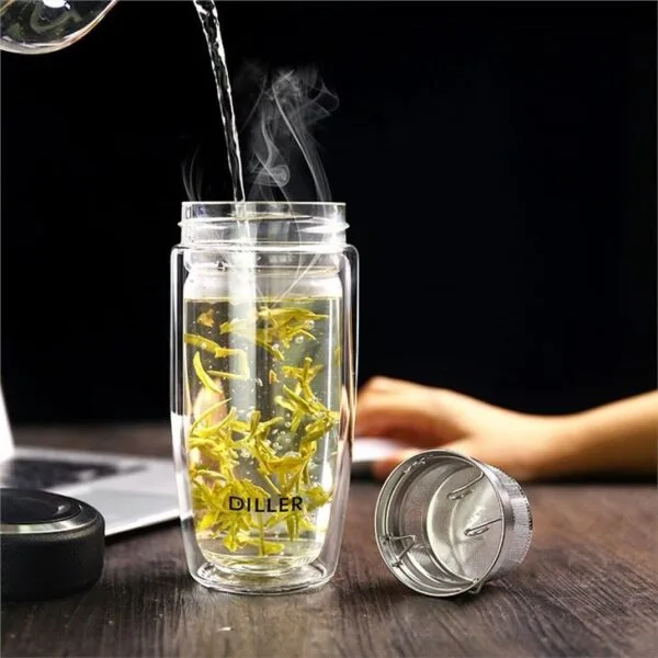 Double Wall Glass Mug - Afbeelding 4