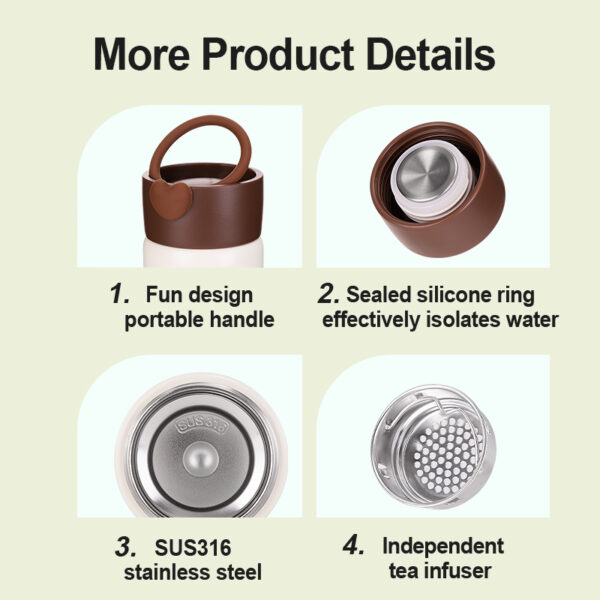 Double Walled Vacuum Sealed Water Bottle - Imej 2