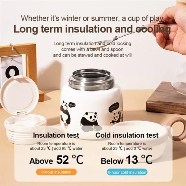 ⁦Funny Panda Insulated Food Jar⁩ - الصورة ⁦3⁩