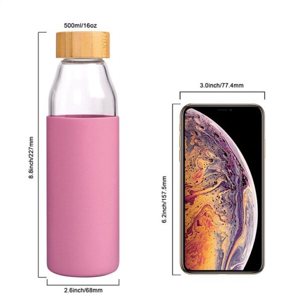 ⁦Glass Bottle With Silicone Sleeve⁩ - الصورة ⁦3⁩