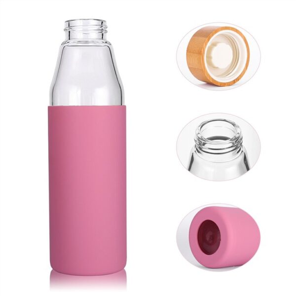 ⁦Glass Bottle With Silicone Sleeve⁩ - الصورة ⁦2⁩