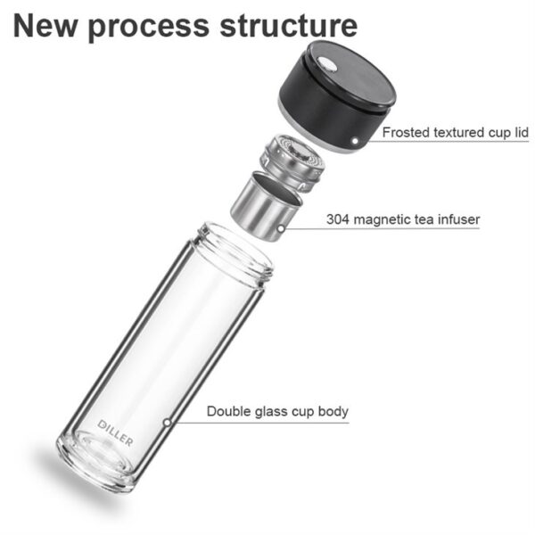 Glass Cups With Magnetic Suction Tea Infuser - Imagem 4