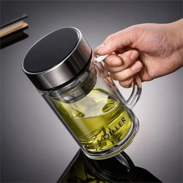 ⁦glass tea mug with handle⁩ - الصورة ⁦6⁩