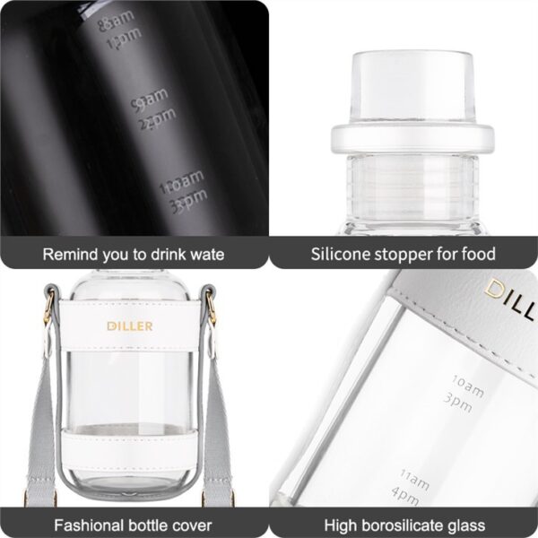 ⁦Glass Water Bottle With Cover⁩ - الصورة ⁦2⁩