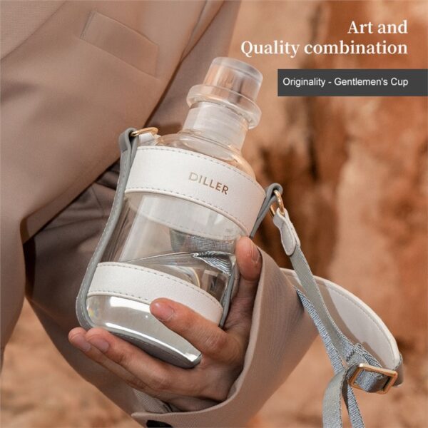 ⁦Glass Water Bottle With Cover⁩ - الصورة ⁦5⁩
