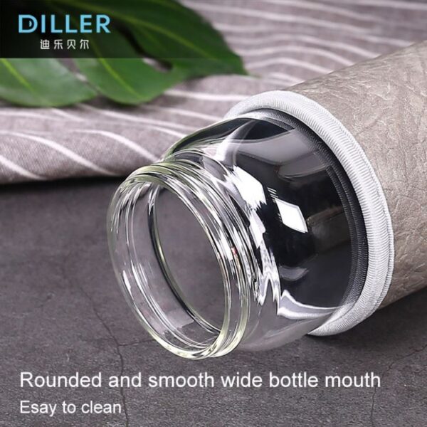 Glass Water Bottle with Flip Top Lid - 画像 (3)