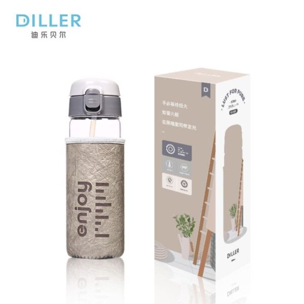 Glass Water Bottle with Flip Top Lid - 画像 (5)