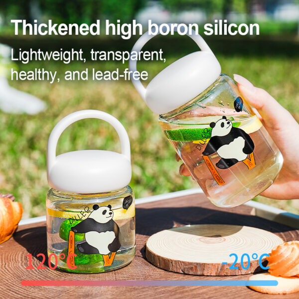 Panda Glass Water Bottle - รูปภาพ 4