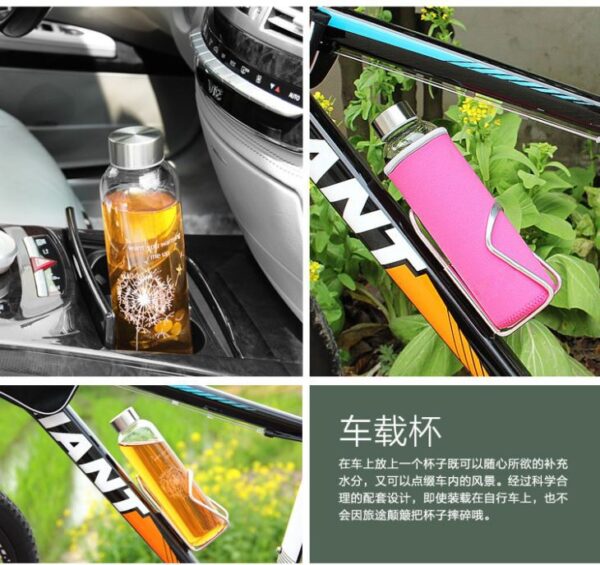 Glass Water Bottle With Sleeve - Imagen 3