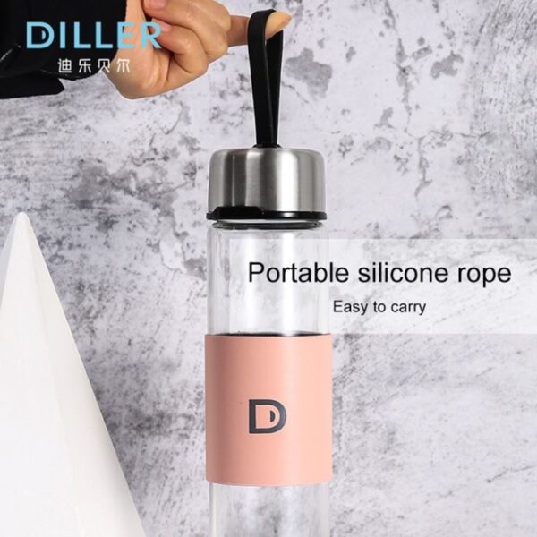 ⁦Glass Water Bottle with Stainless Steel Cover⁩ - الصورة ⁦5⁩