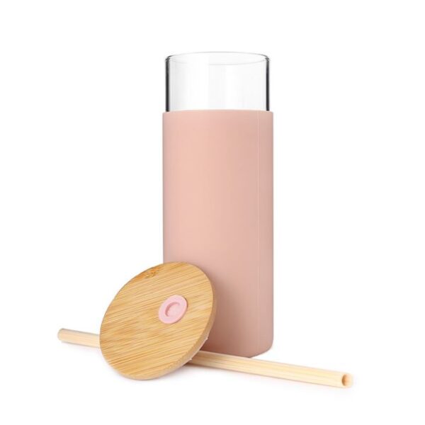 Glass Water Bottle With Straw - Imagen 2