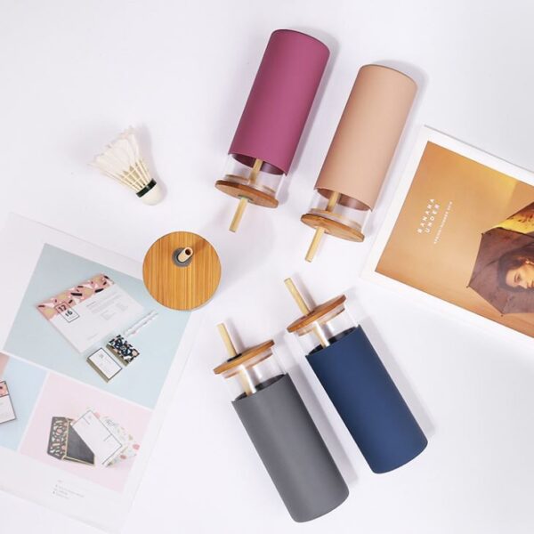 Glass Water Bottle With Straw - Imagen 6