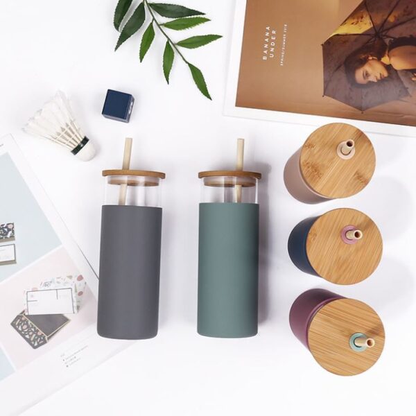 Glass Water Bottle With Straw - Imagen 7