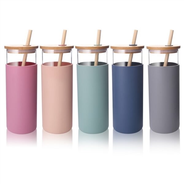Glass Water Bottle With Straw - Imagen 3