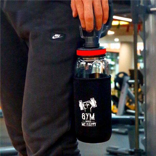Gym Glass Water Bottle - Gambar 5