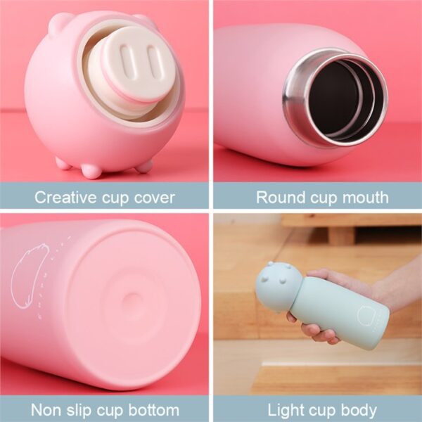 Insulated Bottle With Little Pig Lid - Imej 2
