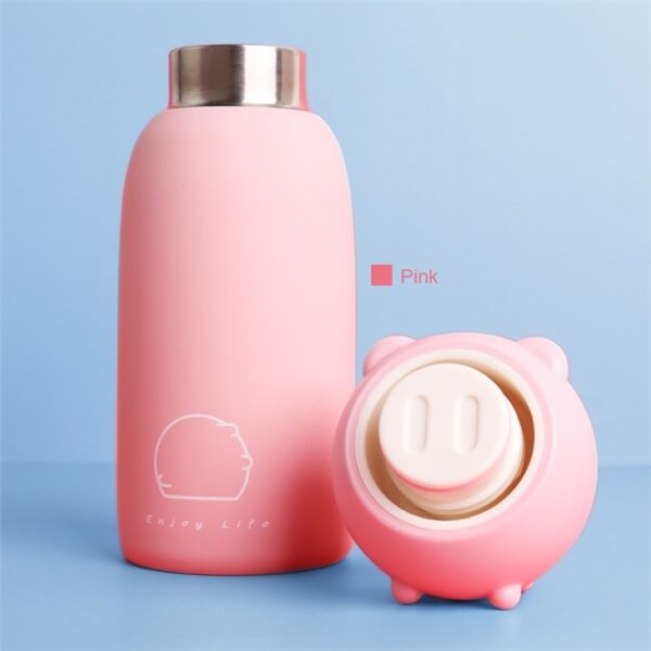 Insulated Bottle With Little Pig Lid - Imej 5