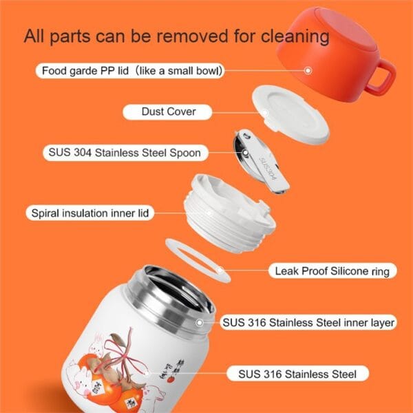 Insulated Food Jar With Spoon - Afbeelding 6
