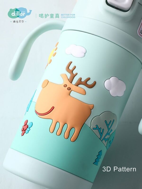 ⁦Kids Thermos With Straw⁩ - الصورة ⁦3⁩