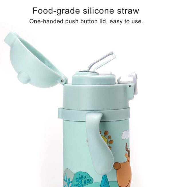 ⁦Kids Thermos With Straw⁩ - الصورة ⁦4⁩