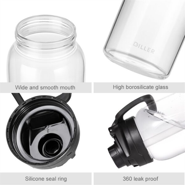 Large Capacity Glass Bottle With Handle - 이미지 2