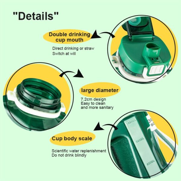⁦Large Capacity Square Water Bottle⁩ - الصورة ⁦2⁩