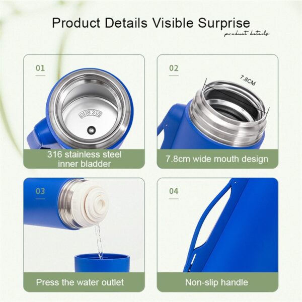 Large Capacity Thermal Bottle With Handle - 画像 (2)