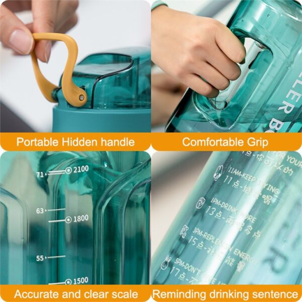Large Capacity Water Bottle With Handle - Gambar 2