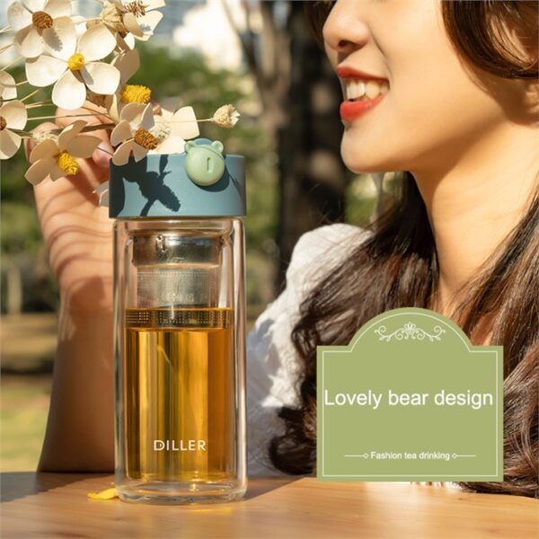 ⁦Lovely Bear Glass Bottle⁩ - الصورة ⁦2⁩