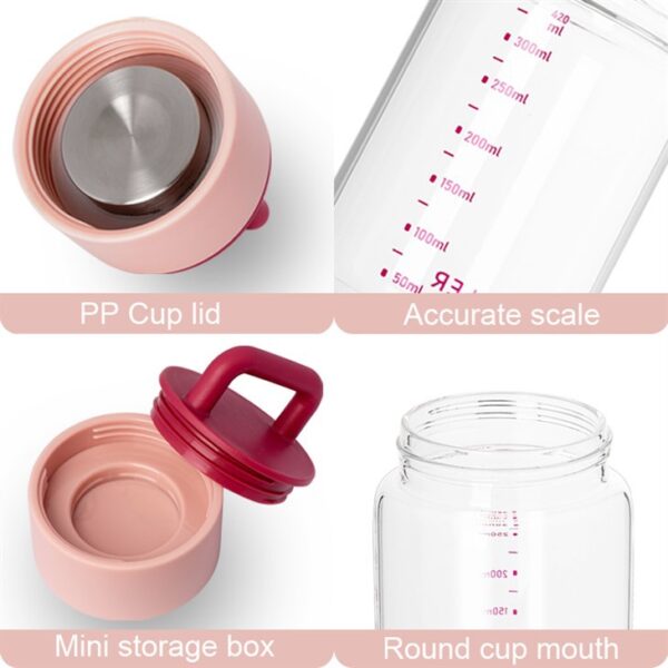 ⁦Mini Glass Water Bottle With Handle⁩ - الصورة ⁦2⁩
