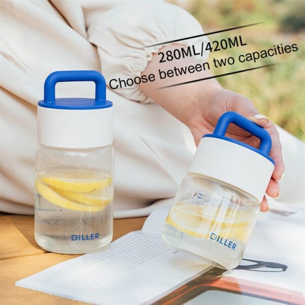 ⁦Mini Glass Water Bottle With Handle⁩ - الصورة ⁦5⁩