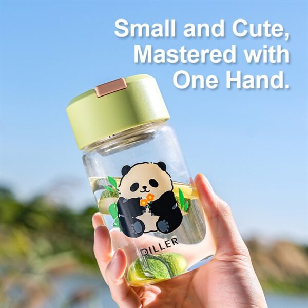 ⁦Mini Panda Glass Water Bottle⁩ - الصورة ⁦6⁩