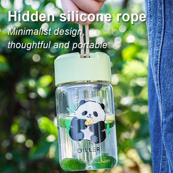 ⁦Mini Panda Glass Water Bottle⁩ - الصورة ⁦4⁩