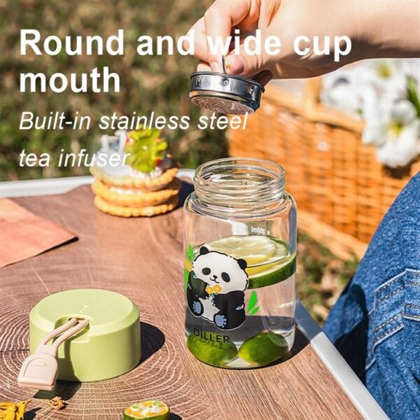 ⁦Mini Panda Glass Water Bottle⁩ - الصورة ⁦3⁩