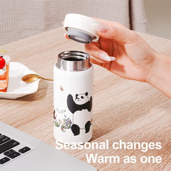 Panda Cartoon Insulated Water Bottle - 이미지 4