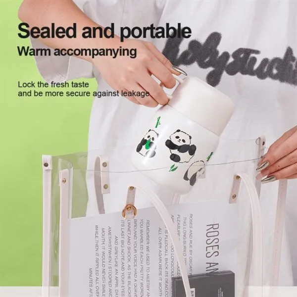 Panda Graffiti Insulated Food Jar - 이미지 4