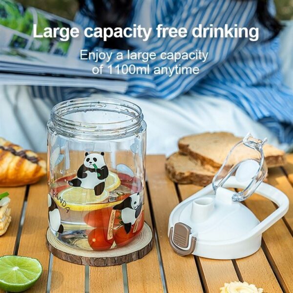 Plastic Panda Water Bottle With Handle — изображение 8