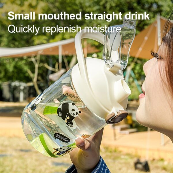Plastic Panda Water Bottle With Handle — изображение 5