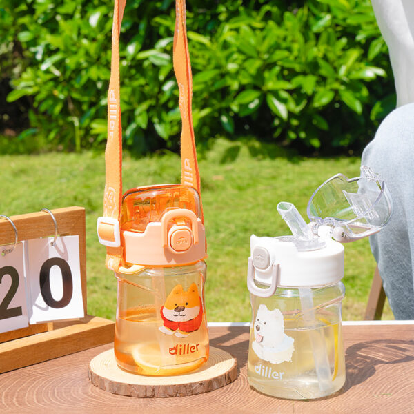 Plastic Water Bottle with Straw - 이미지 5